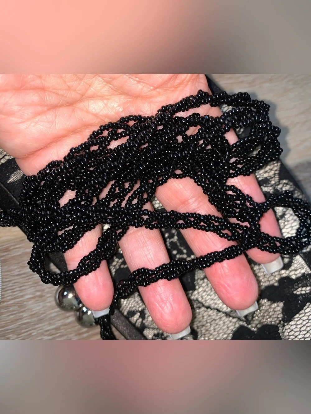 Nina vintage black lace & floral embellished clutch crossbody bag